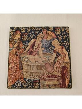 Vintage, The Wine Pressing, Fine Wall Plaque Tapestry, Cornwall, United Kingdom